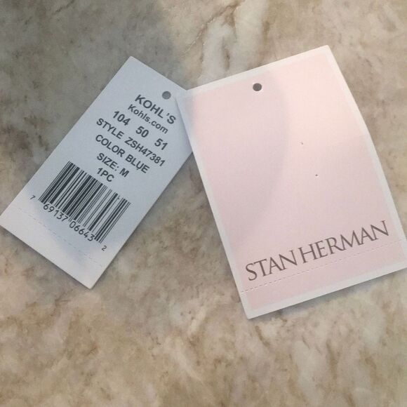 STAN HERMAN Blue Zip Robe NWT - Picture 4 of 6